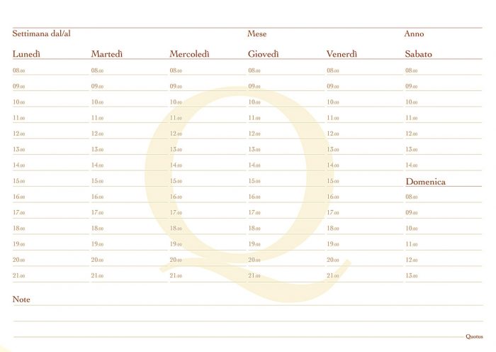 Quotus - Pagina del Block Notes Planning